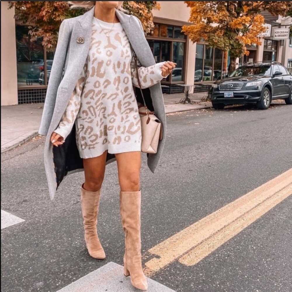 cheetah sweater dress